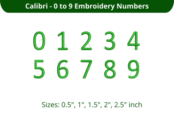 Calibri Font 0-9: Clean Embroidery for Gifts