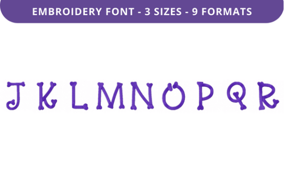 Curves and Bones Font Uppercase J to R Review