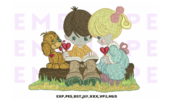 Kids Reading Books with Dog: An Embroidery Seller’s Review