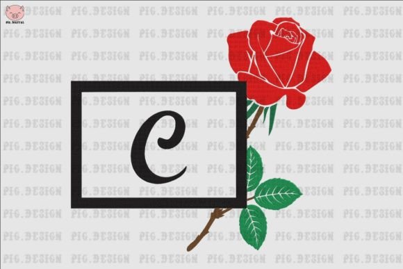 Rose Font C: Elegant Embroidery for Personalized Gifts