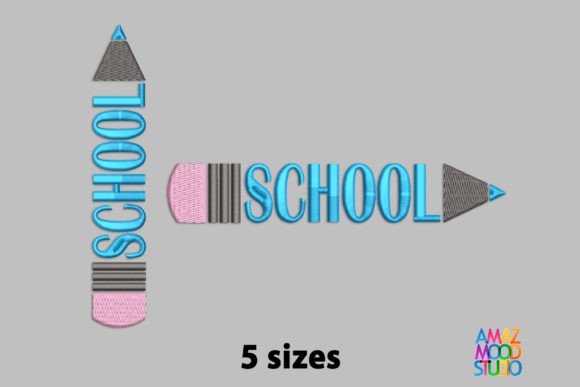 School Pencil Embroidery for Boutique Apparel